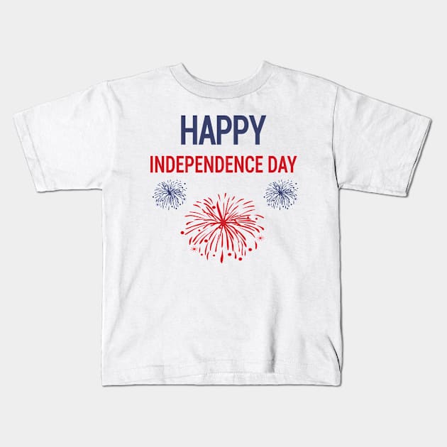 4th of July Fireworks Kids T-Shirt by JevLavigne